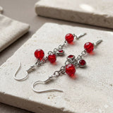 Crimson Charm Drop Earrings