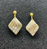 Golden Veins Marbled Drop Earrings