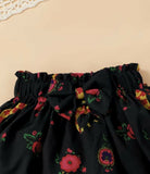 Traditional Baby Girl Floral Skirt Set with Headband