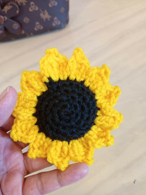 Handmade Crochet Sunflower Keychain