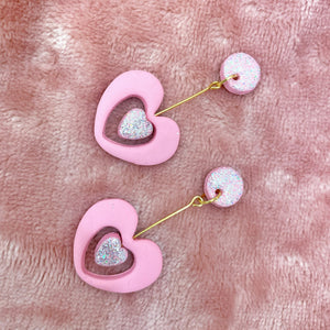 Hollow Heart Drop Danglers