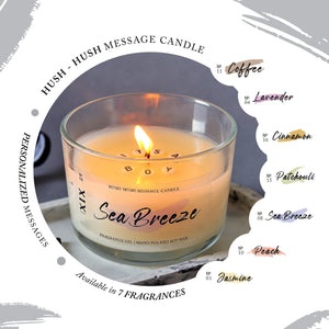 Hush - Hush Message Candle  (Hidden Personalized Message)