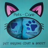 Two pieces Pet Bath Robe Set 1 Drying Coat + 1 Bath Sheet