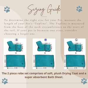 2 pieces set of Pet Drying Robe and Bath Sheet