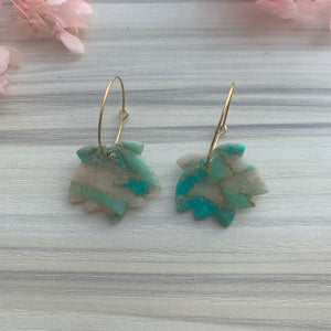 Layla hoops in turquoise marble