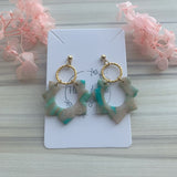 Ruth in turquoise marble earrings