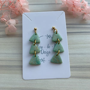 Bermuda in mint/gold earrings