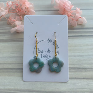 Daisy in azurite drop earrings