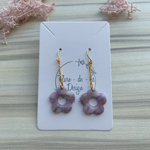 Daisy in amethyst drop earrings