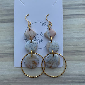 Evi in nude marble earrings