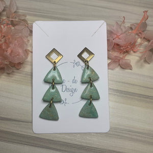 Bermuda in mint/gold earrings