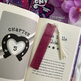 Pink glitter resin bookmark