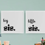 NURSERY WALL ART | Big & Little Sis!! Artwork for Wall Decor, Set of 2 PCS. Available in standard Frame sizes. NO FRAMES INCLUDED