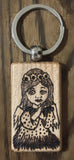 Handmade Pyrography “Wood Burned” Keychain