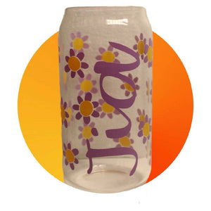 Glass Bottle with Straw and Bamboo Lid