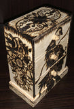 Handmade Pyrography (Wood Burned) And Carved “Jewelry Casket”