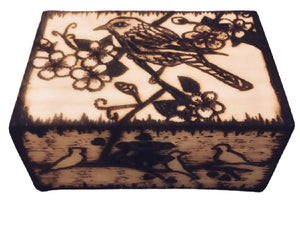Handmade Pyrography (Wood Burned) And Carved Box