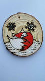 Christmas ornaments set of 5/ wood burned coasters/ ornaments