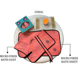 2 pieces Drying Robe Set Bath Coat + Bath Sheet