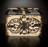 Handmade Pyrography (Wood Burned) And Carved “Jewelry Casket”