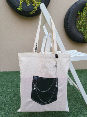 Tote bag-faux leather rocker style