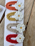 Crochet flower hair clips- set of 4