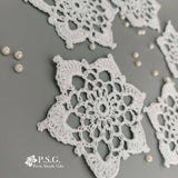 White Crochet snowflakes No. 2 (set of 5)
