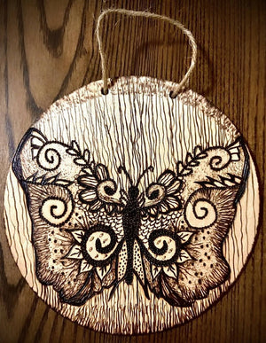Handmade Pyrography “Wood Burned” & Carved Wall Decor