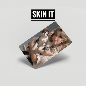 Cat girl atm card sticker