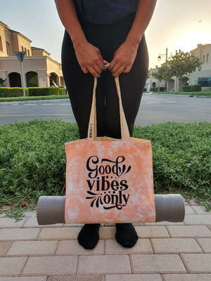 Yoga tote bag- Good Vibes Only