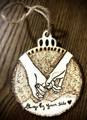 Handmade Pyrography “Wood Burned” Car Hanging Pendant