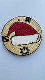 Christmas ornaments set of 5/ wood burned coasters/ ornaments