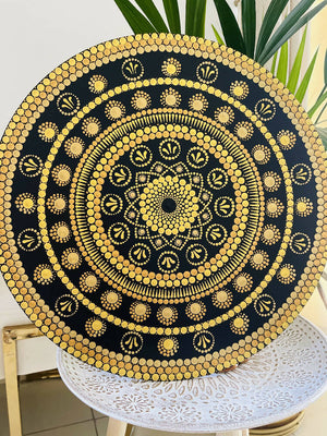 Golden Dot Mandala Wall Art