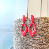 Crimson and gold drop earrings