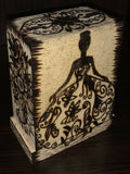 Handmade Pyrography (Wood Burned) And Carved “Jewelry Casket”