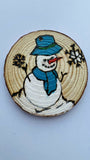 Christmas ornaments set of 5/ wood burned coasters/ ornaments