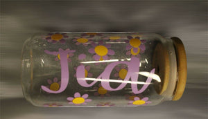 Glass Bottle with Straw and Bamboo Lid